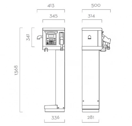 Топливораздаточная колонка для дизеля 12 в Piusi CUBE 70 MC DC 12V F0059413C